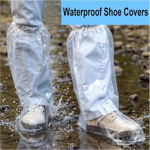 Waterproof Shoe Covers for Rain & Snow, Disposable Rain Shoe Covers for Men Women Non-Slip Indoor Outdoor Rain Boot Shoe Protectors Overshoes for Wet Weather, Commuting, Dog Walking(6 Pack) in Kuwait