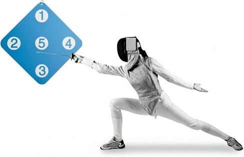 Fencing Target Wall-Mounted Training Equipment with Five Bullseye Scoring Zones for Saber, Foil, and Epee Self-Training Home Practice Skill Improvement Tool in Kuwait