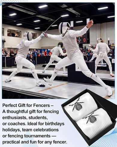 Fencing Socks for Men Youth Epee and Foil White Cotton Fencing Knee High Socks Comfortable Support Athletic Stockings in Saudi Arabia