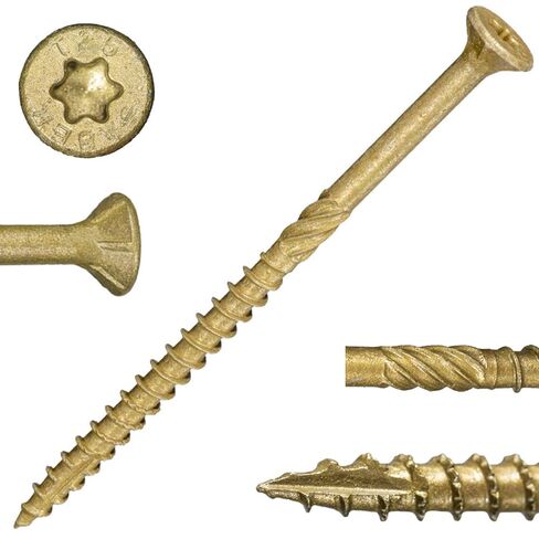Tan XL1500 Coated Exterior Star Drive Multi-Purpose Deck Screws, 5lb, Approx. 272 Pieces - #10 x 3-1/2" Screws with Protective Coating, Decking for Construction, Repair in Kuwait
