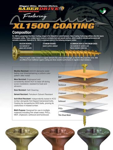 Tan XL1500 Coated Exterior Star Drive Multi-Purpose Deck Screws, 5lb, Approx. 272 Pieces - #10 x 3-1/2" Screws with Protective Coating, Decking for Construction, Repair in Kuwait