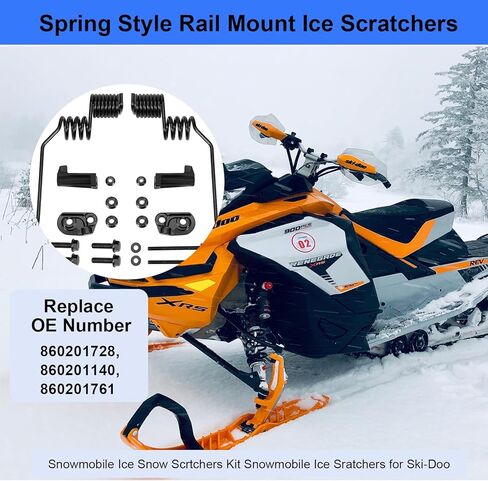 Spring Style Rail Mount Ice Scratchers for Ski-Doo, Snowmobile Ice Scrtchers Kit Replaces OEM# 860201728 in Kuwait