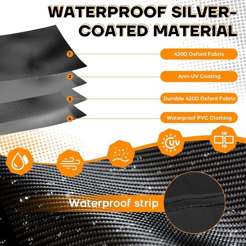 Snowmobile Cover, 115" x 51" x 48" Heavy Duty 420D Oxford Fabric Sled Ski Cover Waterproof and UV Protection (Black, M) in Kuwait