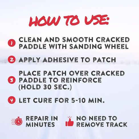 GlueTread Snowmobile Paddle Repair Kit - Reinforce & Repair Torn Snowmobile Paddles - Garage-Ready Track Repair System - Snowmobile Accessories & Gear in Kuwait