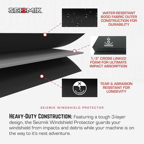 SEIZMIK Windshield Protector Compatible with Polaris Ranger XD 1500 Side-by Side | Transport and Weather/Snow Protector | 600D Heavy-Duty Triple-Layer Protection 54"x31" in Saudi Arabia
