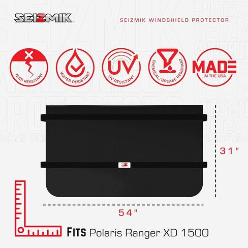 SEIZMIK Windshield Protector Compatible with Polaris Ranger XD 1500 Side-by Side | Transport and Weather/Snow Protector | 600D Heavy-Duty Triple-Layer Protection 54"x31" in Saudi Arabia