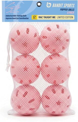 كرات بيسبول بلاستيكية من Bandit Sports Coach RAC Popper، مصنوعة من مواد مقاومة للصدمات والارتداد، كرات بيسبول مثالية للتدريب على البيسبول (6 عبوات) in Kuwait