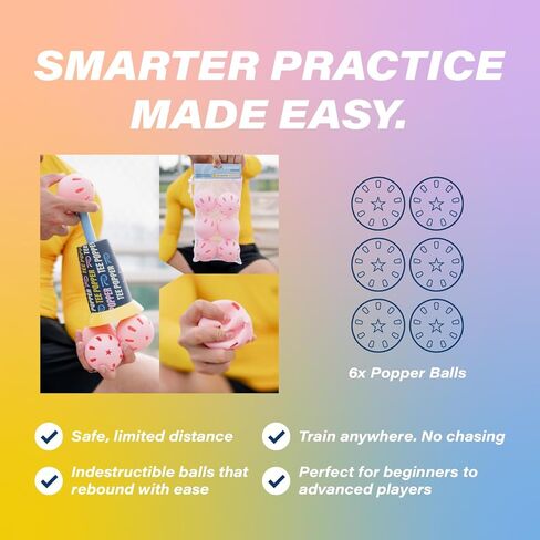 كرات بيسبول بلاستيكية من Bandit Sports Coach RAC Popper، مصنوعة من مواد مقاومة للصدمات والارتداد، كرات بيسبول مثالية للتدريب على البيسبول (6 عبوات) in Kuwait