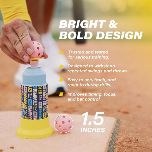 كرات بوبر صغيرة من بانديت سبورتس كوتش راك، كرات بيسبول بلاستيكية، مصنوعة من مواد مقاومة للصدمات ومرتدة، ممارسة كرات البيسبول للتدريب (12 عبوة) in Kuwait