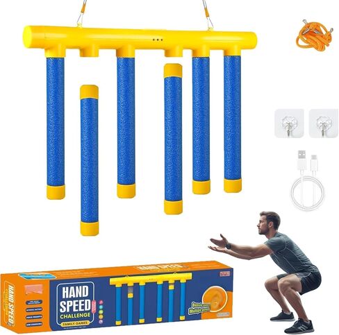 Reflex Drop Sticks Challenge, Falling Sticks Reaction Training Tool, Adjustable Speed Catching Sticks for Hand Eye Coordination & Reaction Time Boost in Adults in Kuwait
