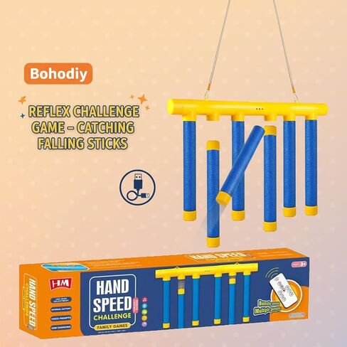 Reflex Drop Sticks Challenge, Falling Sticks Reaction Training Tool, Adjustable Speed Catching Sticks for Hand Eye Coordination & Reaction Time Boost in Adults in Kuwait