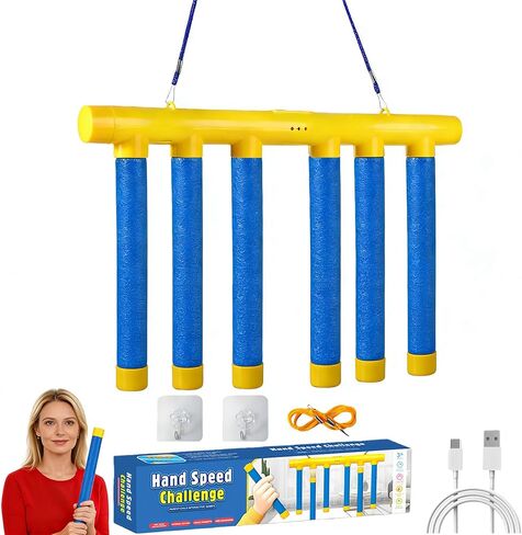 Shelprojsu Reflex Drop Sticks Challenge Game, 3 Adjustable Catching Falling Sticks Game, Hand Eye Coordination Training Game, Reaction Time Training Hand Speed Challenge Game in Kuwait