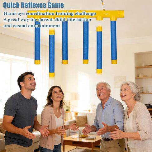 Shelprojsu Reflex Drop Sticks Challenge Game, 3 Adjustable Catching Falling Sticks Game, Hand Eye Coordination Training Game, Reaction Time Training Hand Speed Challenge Game in Kuwait