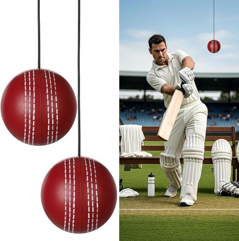 3 Pcs Cricket Hanging Ball PU Cricket Practice Ball with Cord for Outdoor Indoor Practice Hand Eye Coordination Easy to Hang Enhances Batting Skills Family Fun Honing Skills in Kuwait