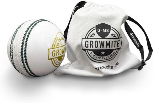 156g White Leather Cricket Ball | Hand-Stitched 4-Piece Match & Training Ball | Premium Alum-Tanned Leather | Waterproof & Durable in Saudi Arabia