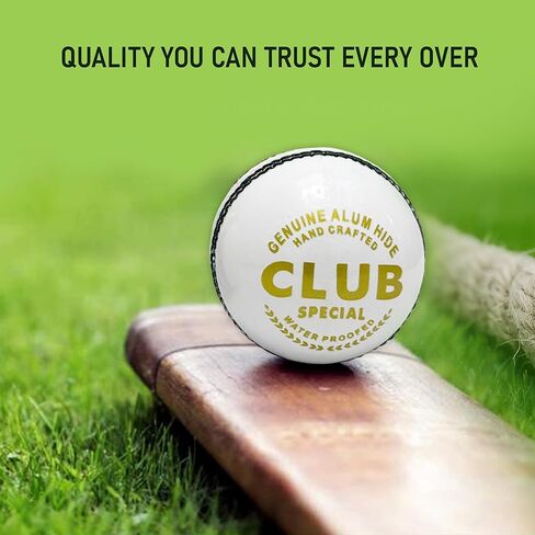 156g White Leather Cricket Ball | Hand-Stitched 4-Piece Match & Training Ball | Premium Alum-Tanned Leather | Waterproof & Durable in Saudi Arabia