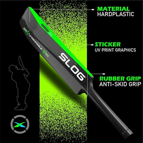 مضرب تنس الكريكيت البلاستيكي من Jaspo SLOG بالحجم الكامل (34 بوصة × 4.5 بوصة) لجميع الفئات العمرية (SLOG Cricket BAT) (SLOG) in Kuwait