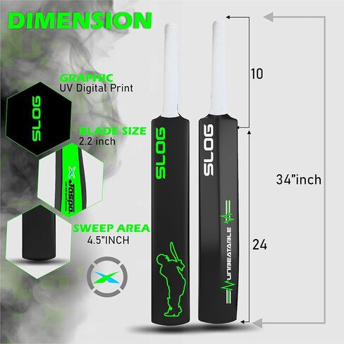 مضرب تنس الكريكيت البلاستيكي من Jaspo SLOG بالحجم الكامل (34 بوصة × 4.5 بوصة) لجميع الفئات العمرية (SLOG Cricket BAT) (SLOG) in Kuwait
