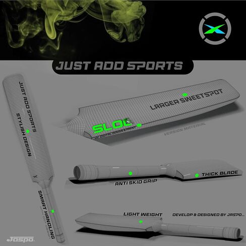 مضرب تنس الكريكيت البلاستيكي من Jaspo SLOG بالحجم الكامل (34 بوصة × 4.5 بوصة) لجميع الفئات العمرية (SLOG Cricket BAT) (SLOG) in Kuwait