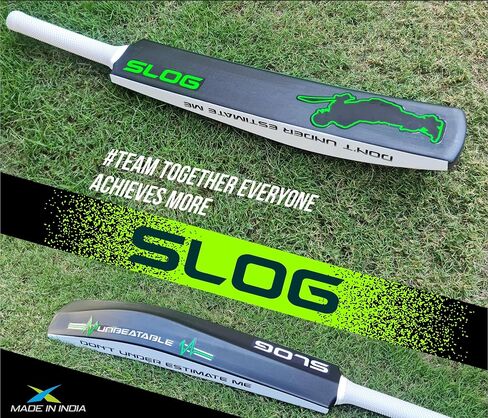 مضرب تنس الكريكيت البلاستيكي من Jaspo SLOG بالحجم الكامل (34 بوصة × 4.5 بوصة) لجميع الفئات العمرية (SLOG Cricket BAT) (SLOG) in Kuwait