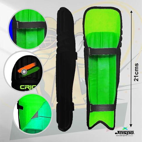jaspo Cric-Addict Legender Cricket Set for Kids, Kit with legguards,Gloves,Bag,Ball,4stumps,2stands,2bails & a Strong Plastic bat for Initial Training, for Boys Girls(Size-5) up to 12 Years in Kuwait