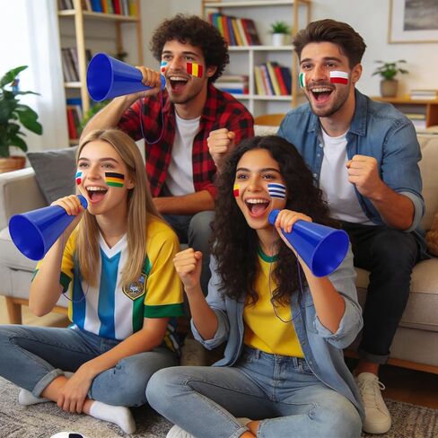 10 Pieces Cheer Megaphone, Plastic Megaphone Cheering Horn Trumpet, Shouting Cone Noisemaker for Adults Cheerleader Celebrations Party Accessories Sports Match Game in Kuwait