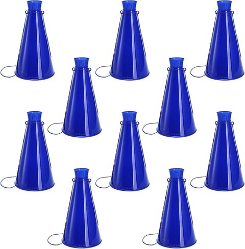 10 Pieces Cheer Megaphone, Plastic Megaphone Cheering Horn Trumpet, Shouting Cone Noisemaker for Adults Cheerleader Celebrations Party Accessories Sports Match Game in Kuwait