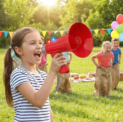 Voice Changer Megaphone for Kids, Pink, 4 Voice Modes with Colorful Lights, Volume and Echo Controls, Includes Neck Strap, Ages 3-8 (Red) in Saudi Arabia