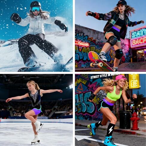 Women Girl Bumsaver Padded Shorts for Skateboarding, Roller Skating, Roller Derby, Inline Skating, Snowboarding and Skiing in Kuwait