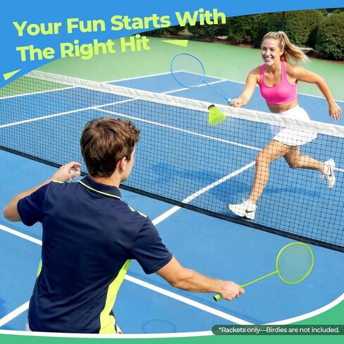 مجموعة مضارب كرة الريشة مكونة من قطعتين، مجموعة كرة الريشة خفيفة الوزن لألعاب الفناء الخلفي في الهواء الطلق، مضرب محمول للمبتدئين من العائلة والبالغين والمراهقين in Kuwait