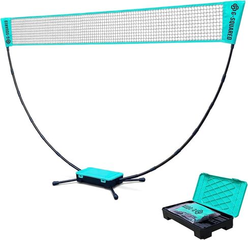 مجموعة شبكة كرة الريشة المحمولة للفناء الخلفي - إعداد خالٍ من الأدوات لمدة 60 ثانية، شبكة قائمة بذاتها بطول 5 أقدام، 1.98 رطل، صندوق تخزين مدمج، ألعاب للأطفال والعائلة في الهواء الطلق - الشاطئ، الحديقة، الممر، داخلي (أزرق) in Kuwait