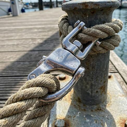 QWORK Jaw Swivel Snap Shackle Quick Release, 2 Pack 316 Stainless Steel Marine Hardware | 360° Rotation Clevis Pin | for Sailing Rigging, Spinnaker Halyards in Kuwait