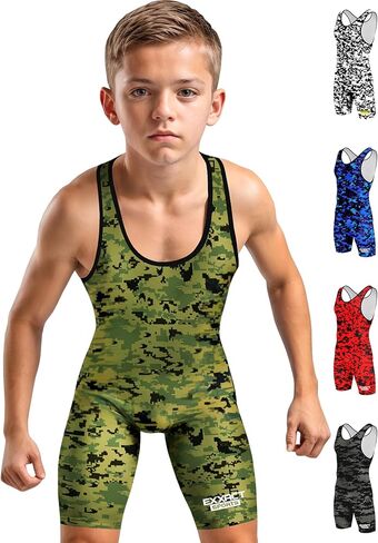Exxact Sports Sublimated Youth Wrestling Singlet For Boys, Premium Powerlifting Singlet, Kids Wrestling Singlets in Kuwait
