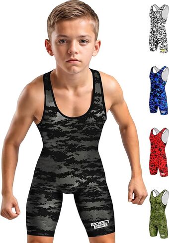 Exxact Sports Sublimated Youth Wrestling Singlet للأولاد، Premium Powerlifting Singlet، Kids Wrestling Singlets in Kuwait