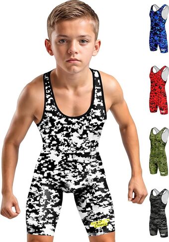 Exxact Sports Sublimated Youth Wrestling Singlet للأولاد، Premium Powerlifting Singlet، Kids Wrestling Singlets in Kuwait