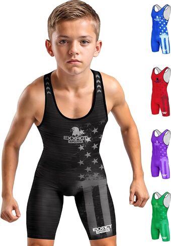 Exxact Sports Sublimated Youth Wrestling Singlet للأولاد، Premium Powerlifting Singlet، Kids Wrestling Singlets in Kuwait