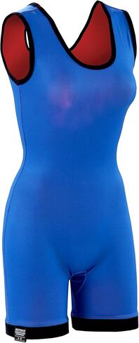 Matman USA The Reversible Women's & Girl's Wrestling Singlet Freestyle Greco Roman Folkstyle Royal/Red - Made in U.S.A. in Kuwait