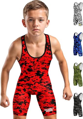 Exxact Sports Sublimated Youth Wrestling Singlet للأولاد، Premium Powerlifting Singlet، Kids Wrestling Singlets in Kuwait
