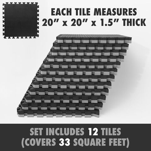 Gold BJJ Home Jiu Jitsu Mats - Extra Thick 1.5" Interlocking Puzzle Mats for Grappling, Wrestling, MMA & Judo Training Room Flooring in Kuwait