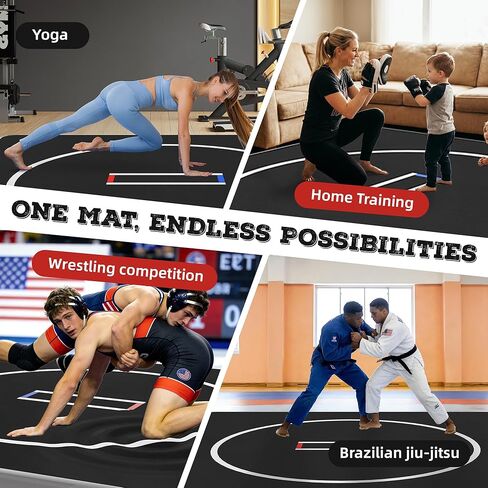 Inflatable Wrestling Mat 10FT×10FT×4IN for Home, PVC Air Cushion Wrestling Mats for Kids & Family, BJJ Mats for Home Training, Jiu Jitsu, MMA, Martial Arts, Grappling and Judo, Indoor & Outdoor in Saudi Arabia