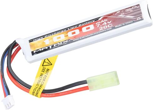 Evike Airsoft - Matrix High Performance 7.4V Stick Type Airsoft LiPo Battery (Model: 1000mAh / 15C / Small Tam & Long Wire) in Kuwait