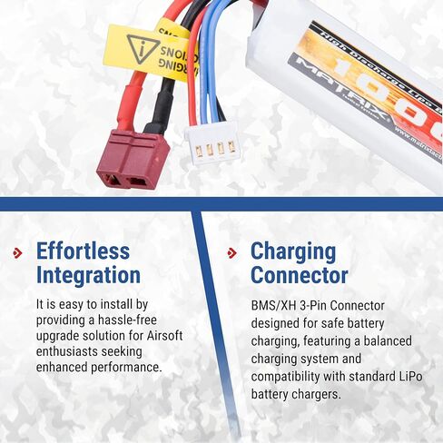 Evike Airsoft - Matrix High Performance 7.4V Stick Type Airsoft LiPo Battery (Model: 1000mAh / 15C / Small Tam & Long Wire) in Kuwait