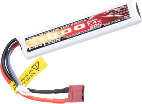 Evike Airsoft - Matrix High Performance 7.4V Stick Type Airsoft LiPo Battery (Model: 1000mAh / 20C / T-Plug & Short Wire) in Kuwait