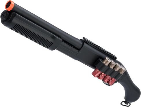 Evike Airsoft - CYMA Standard M870 3-Round Burst Multi-Airsoft Shotshell تحميل Airsoft Shotgun (الطراز: AOW-C قياسي/أسود) in Kuwait