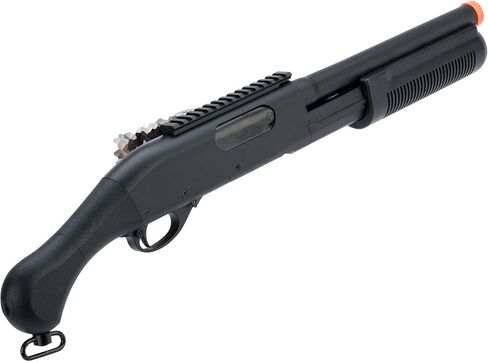 Evike Airsoft - CYMA Standard M870 3-Round Burst Multi-Airsoft Shotshell تحميل Airsoft Shotgun (الطراز: AOW-C قياسي/أسود) in Kuwait