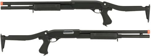 Evike Airsoft - CYMA Standard Metal M870 3-Round Burst Multi-Airsoft Shotshell تحميل Airsoft Shotgun (الطراز: معدن قابل للطي) - (PID: 63539) in Kuwait