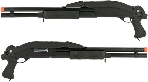 Evike Airsoft - CYMA Standard Metal M870 3-Round Burst Multi-Airsoft Shotshell تحميل Airsoft Shotgun (الطراز: معدن قابل للطي) - (PID: 63539) in Kuwait