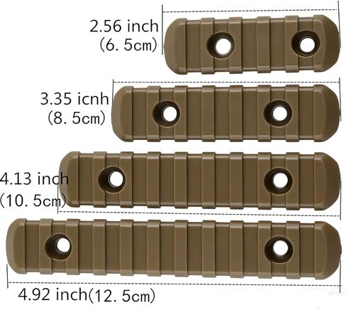 4-Pack Polymer Picatinny Rail Sections Kit for Rail Mount System - 5/7/9/11 Slots in Kuwait