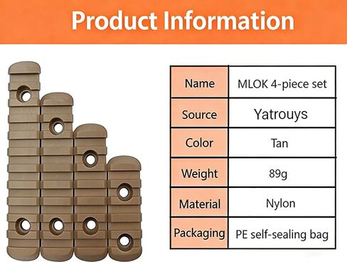 4-Pack Polymer Picatinny Rail Sections Kit for Rail Mount System - 5/7/9/11 Slots in Kuwait