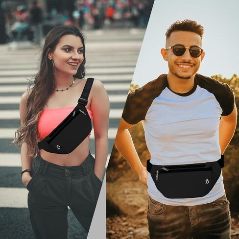 Fanny Pack for Women Men,Crossbody Fanny Pack Water Resistant Sports Waist Bag Pack, Belt Bag for Travel Hiking Running in Kuwait